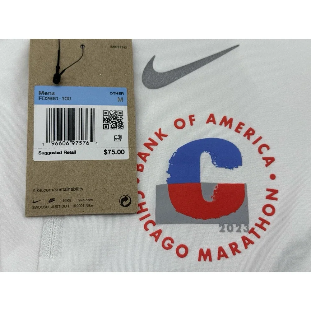 ($75 Retail) Size M - Nike Element Running Shirt Chicago Marathon FD2681-100